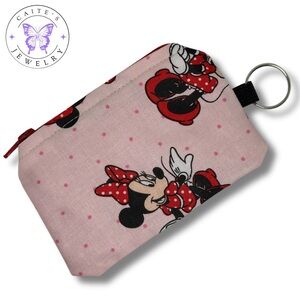 Handmade Zipper Pouch with a Minnie Mouse Fabric